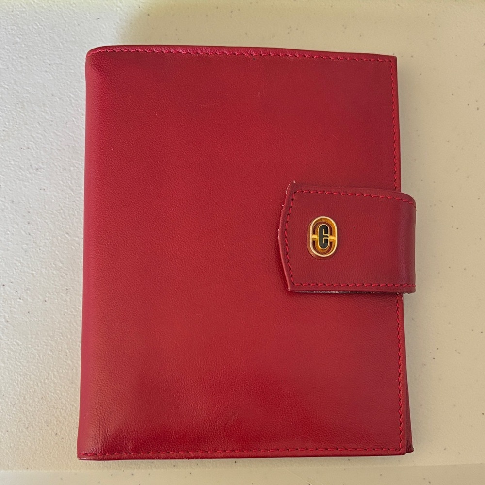 Red Leather Passport wallet with Gold Logo Snap by Macy’s